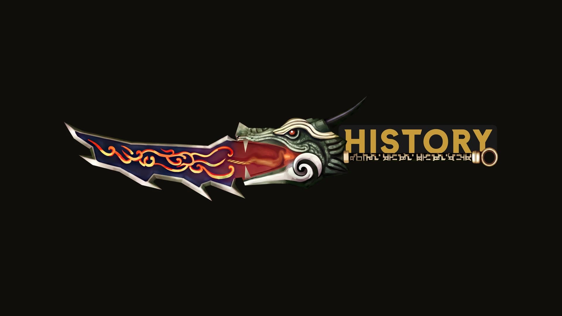 The HISTORY logo: a dragon-headed sword with the HISTORY name